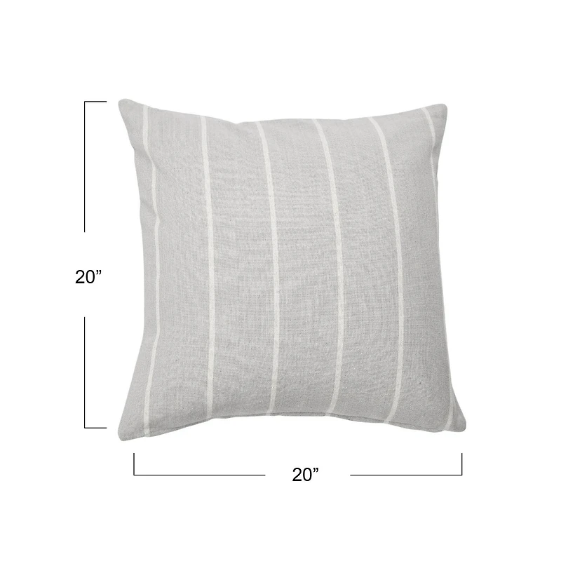 Hello Honey® Gray Square Interwoven Stripe Cotton Pillow Cover