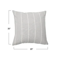Hello Honey® Gray Square Interwoven Stripe Cotton Pillow Cover