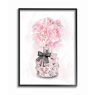 Stupell Industries Pink Flower Perfume Glam Fashion Design Framed Wall Art