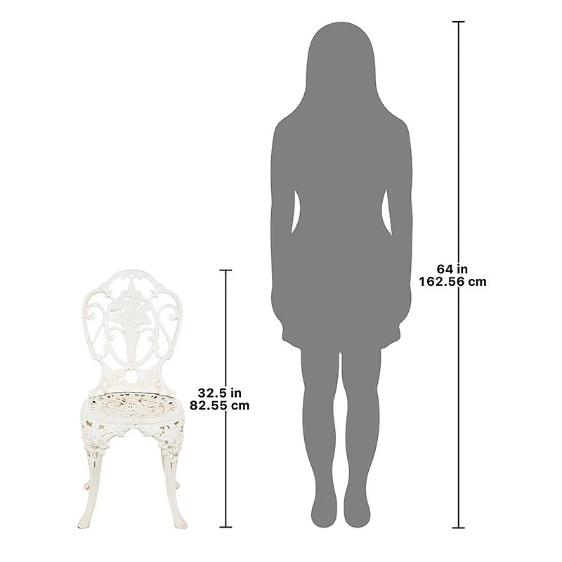 Design Toscano 32.5" Villa Ravello Rose Garden Cast Iron Bistro Chair