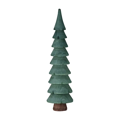 Hello Honey® 6.75" Green & Brown Carved Wood Tree Décor