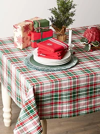 DII® 52" Yuletide Plaid Tablecloth