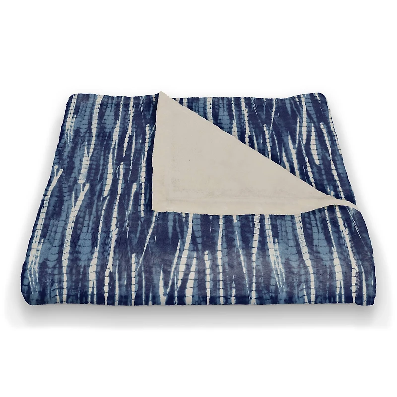 Indigo Reeds Coral Fleece Blanket