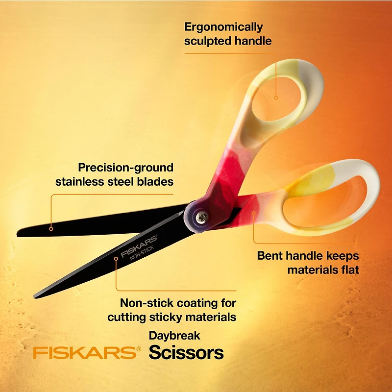 Fiskars® 8" Premier Bent Nonstick Scissors