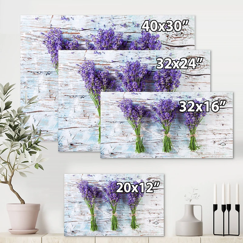 Designart - Fresh Lavender On Wood