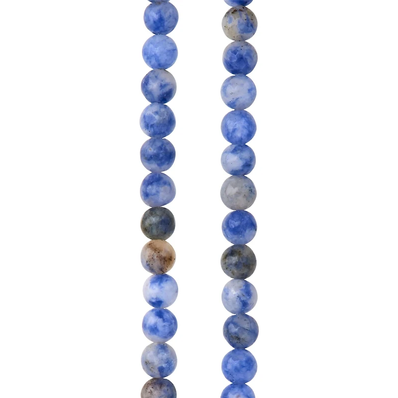 Blue Spotted Sodalite Stone Round Beads by Bead Landing®, 4mm