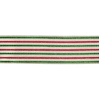 2.5" x 20ft. Red, Green & White Stripes Wired Ribbon by Celebrate It®