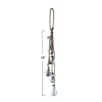 Hello Honey® 12" Antique Silver Handmade Hanging Metal Bells with Jute Rope