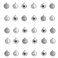 30ct. 2.5" Silver Shatterproof Christmas Ornaments