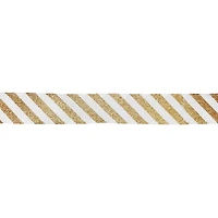 1.5" x 30ft. Gold Glitter Stripes Wired Taffeta Ribbon by Celebrate It®