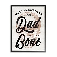 Stupell Industries Dad To The Bone Punny Skull Phrase Framed Giclee Art