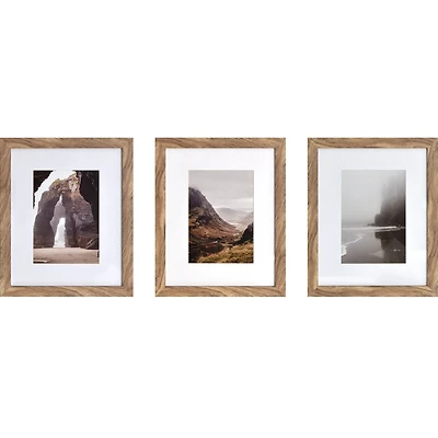 3 Pack Gallery™ Honey Frame with Mat by Studio Décor®