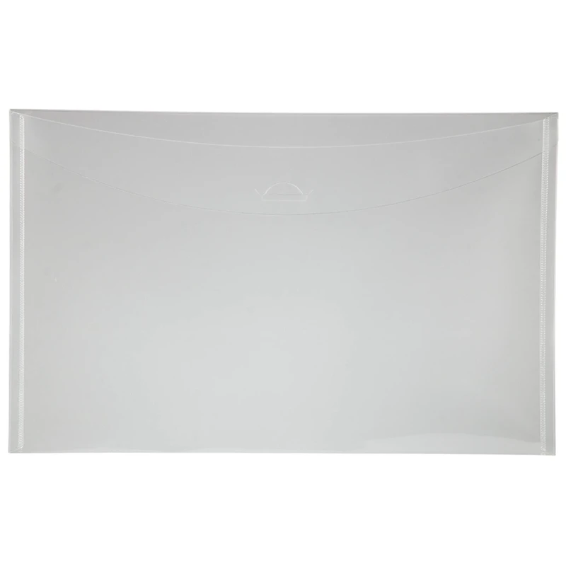 JAM Paper 9" x 14.25" Clear Plastic Tuck Flap Closure Envelopes, 12ct.