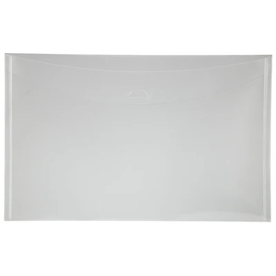 JAM Paper 9" x 14.25" Clear Plastic Tuck Flap Closure Envelopes, 12ct.