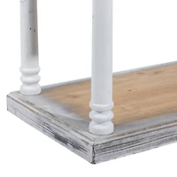 Brown Wood Farmhouse Shelving Unit, 64 " x 47 " x 15 "