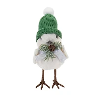 Winter Bird with Hat & Pine Accent Set, 7", 7.5" & 8"