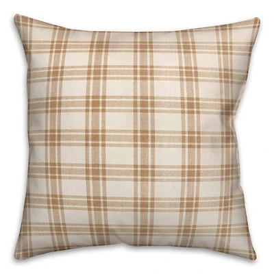 Orange Plaid Throw Pillow
