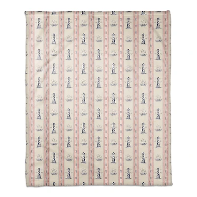 Nautical Lighthouses Coral Fleece Blanket