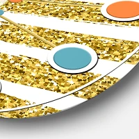 Designart 'Golden Horizontal Lines Mid-Century Modern Wall Clock