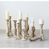 Hello Honey® Ivory Wood Candle Holders Set