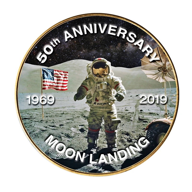 Moon Landing Eisenhower Colorized Eisenhower and Bicentennial Dollars Gold Layered Coin