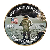 Moon Landing Eisenhower Colorized Eisenhower and Bicentennial Dollars Gold Layered Coin