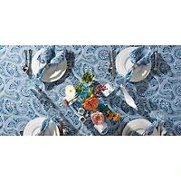 Blue Paisley Print Outdoor Tablecloth 60" x 84"