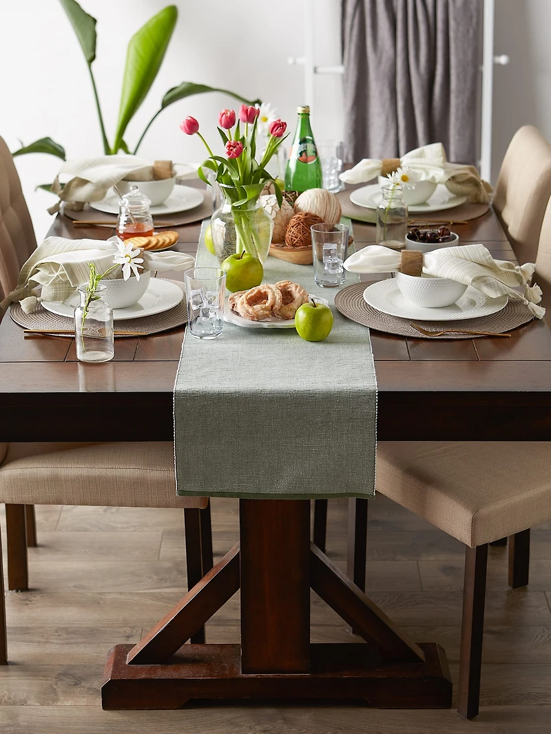 DII® 72" Chambray Ribbed Cotton Table Runner