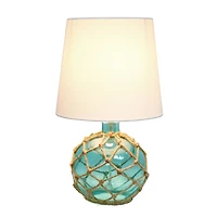 Lalia Home 15" Glass Rope Table Lamp with Shade