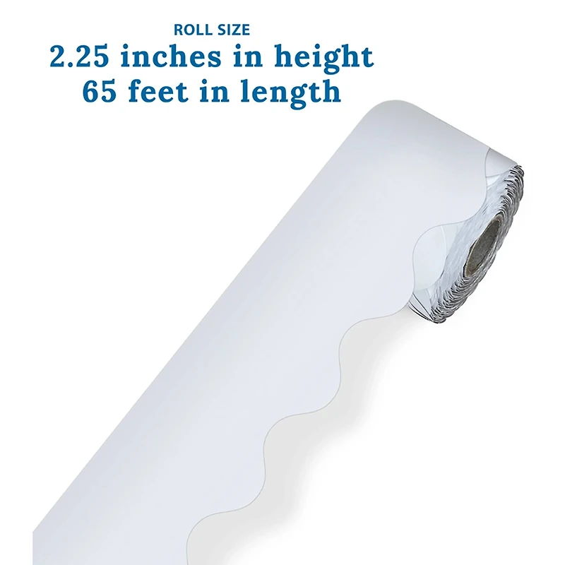 Carson Dellosa® White Rolled Scalloped Border, 195ft.