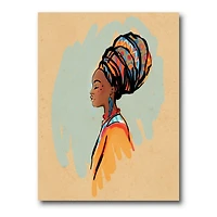 Designart - Portrait of African American Woman With Turban II