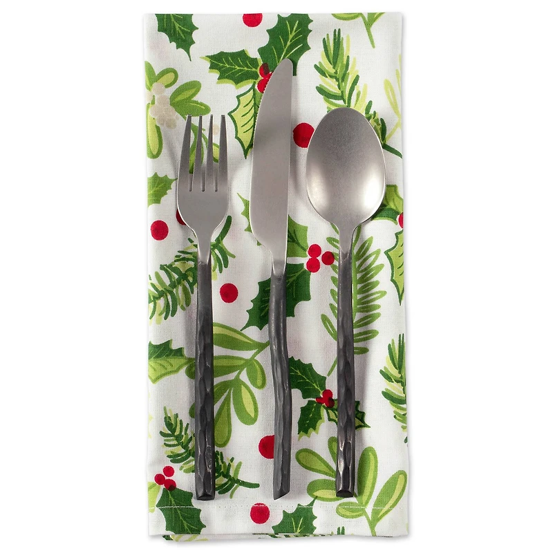DII® Boughs Of Holly Print Napkin Set, 6ct.