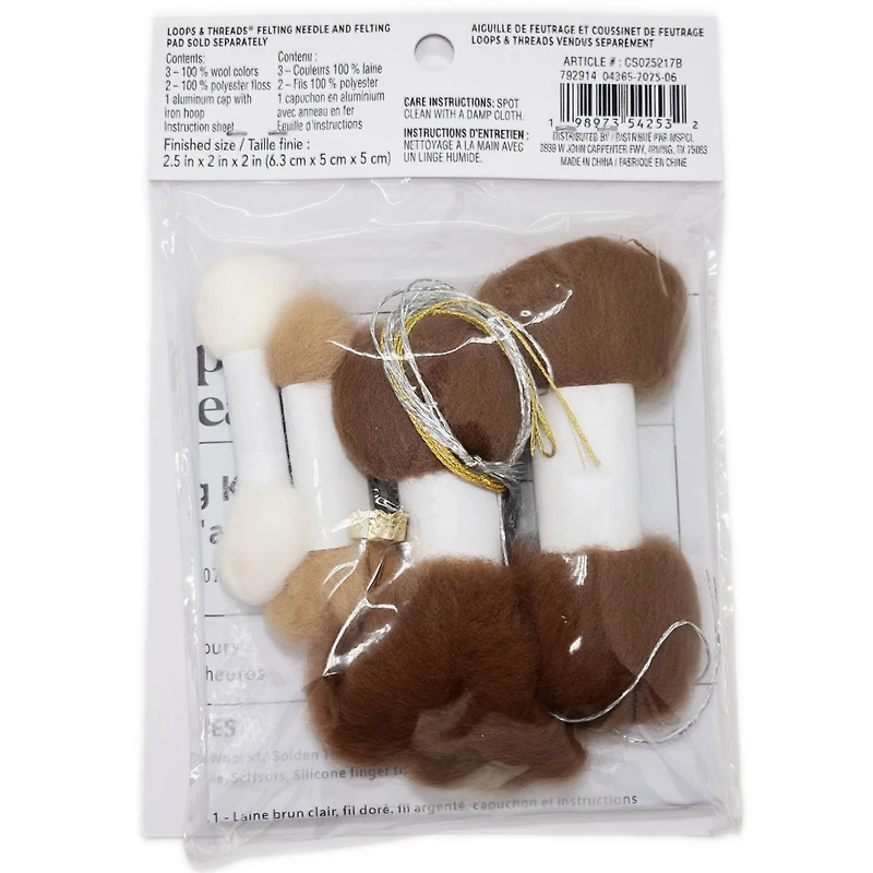 Christmas Frosted Pinecone Ornament Felting Kit by Loops & Threads®