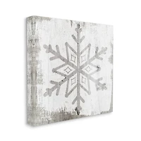 Stupell Industries Rustic Winter Snowflake Shape Canvas Wall Art