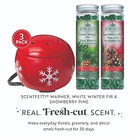 Scentsicles Red Snowflake Warmer with Scentfetti White Winter Fir and Snowberry Pine 3 pack