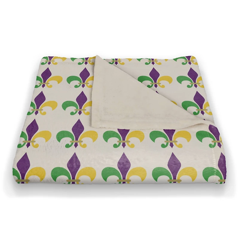 Laissez Les Bon Temps Rouler Mardi Gras Fleece Throw