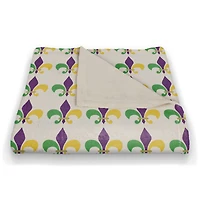Laissez Les Bon Temps Rouler Mardi Gras Fleece Throw
