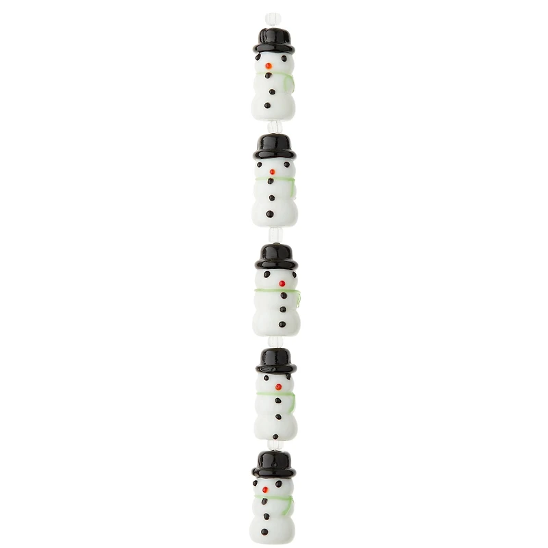 Snowman Lampwork Beads, 23mm by Bead Landing™