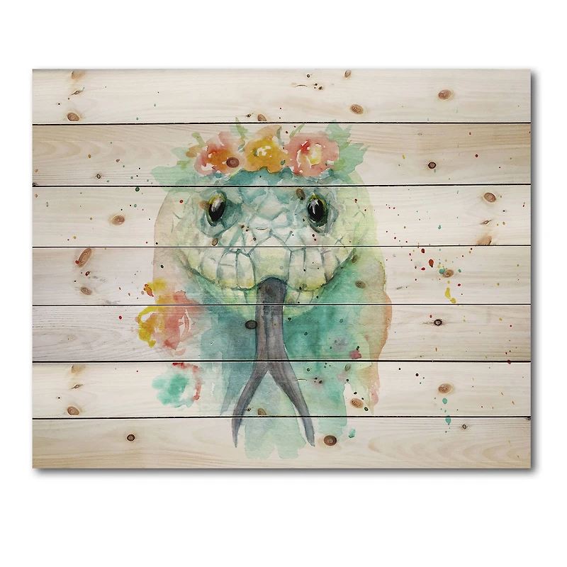 Designart - Portrait A Snake In Flowers