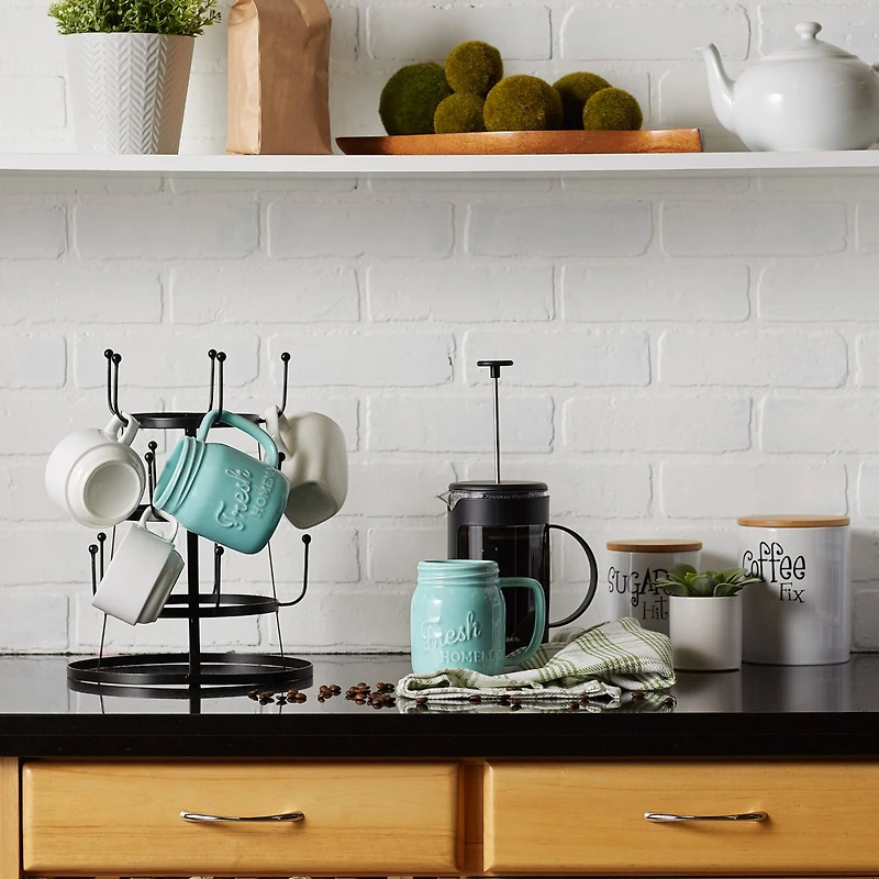 DII® Aqua Mason Jar Ceramic Mugs, 2ct.