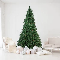 10ft. Unlit Two-Tone Buckeye Glittered Pine Artificial Christmas Tree