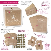 Kate Aspen® Kraft Bear Diaper Raffle & Scratch Off Game Set