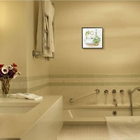 Stupell Industries Serene Bathroom Interior with Greenery Plants Painting,12" x 12"