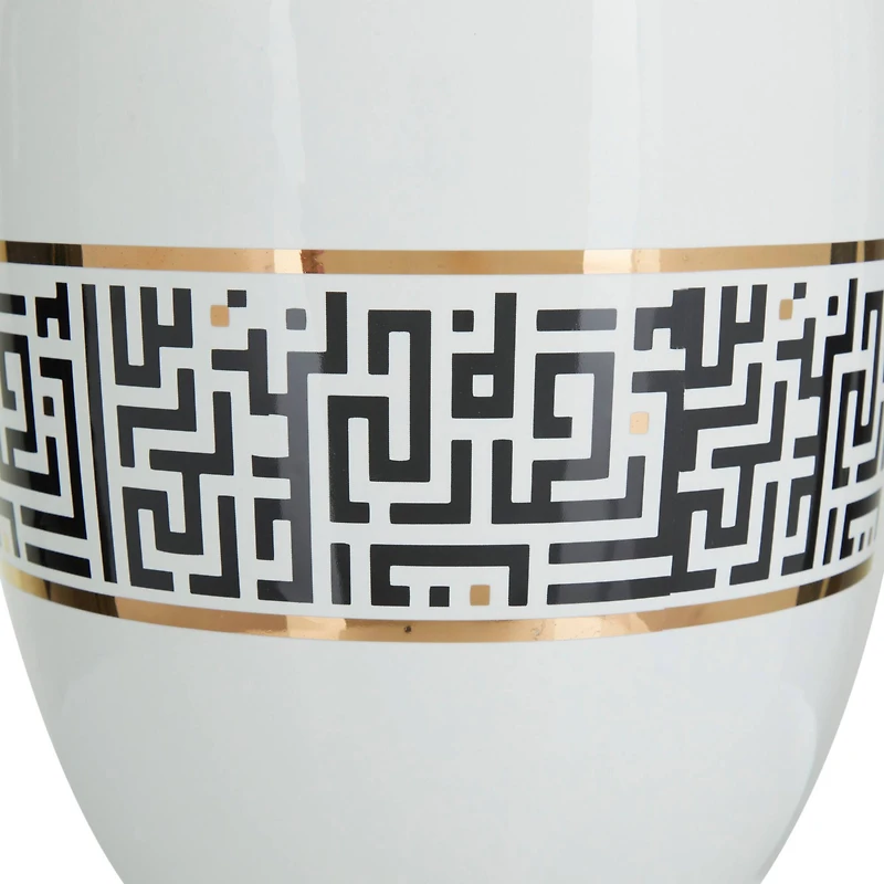 Gold Dolomite Glam Vase, 15" x 8" x 8"