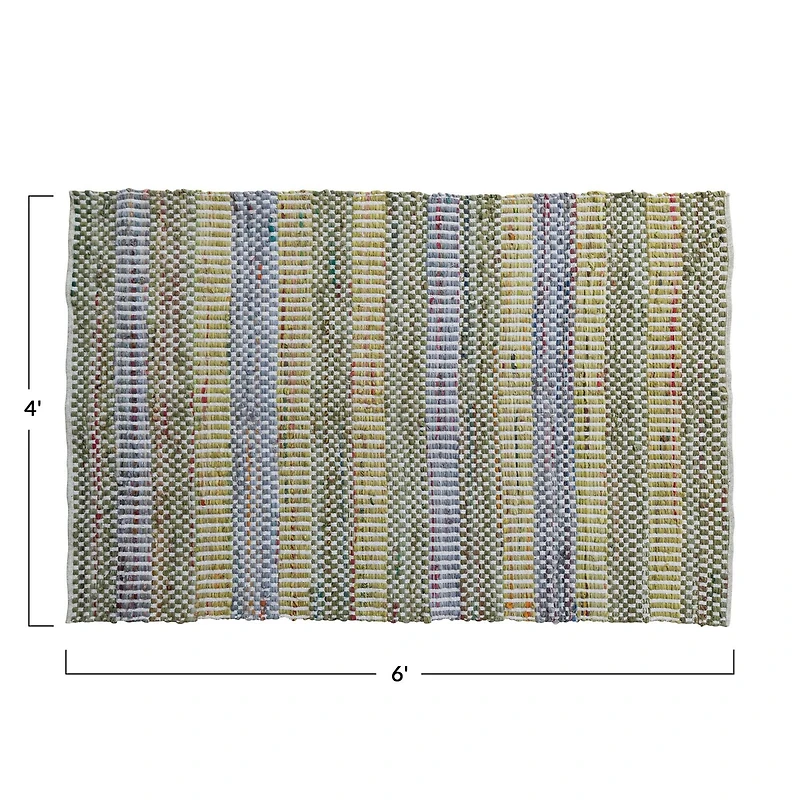 Hello Honey® Woven Cotton Blend Rug with Stripes