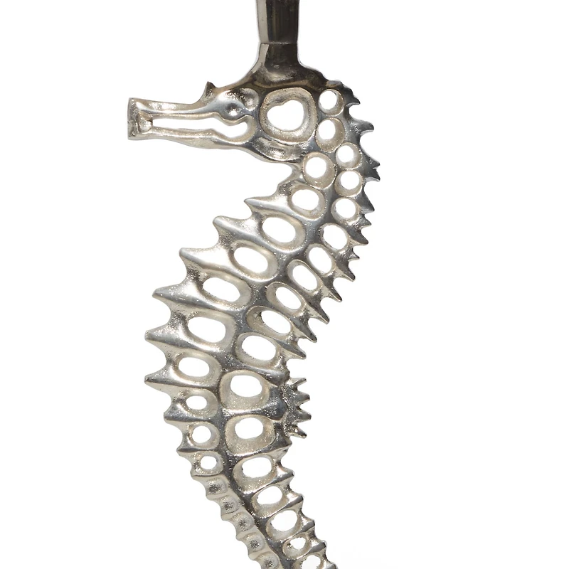 27" Silver Aluminum Coastal Accent Table