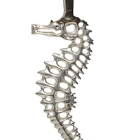 27" Silver Aluminum Coastal Accent Table