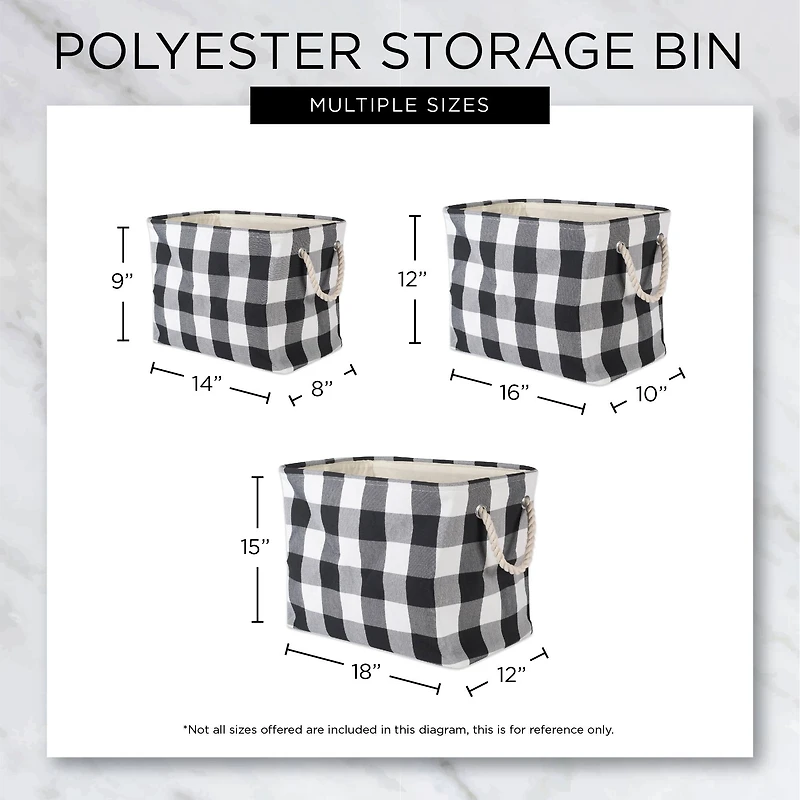 DII® Large Rectangle Red/Black Buffalo Check Polyester Bin
