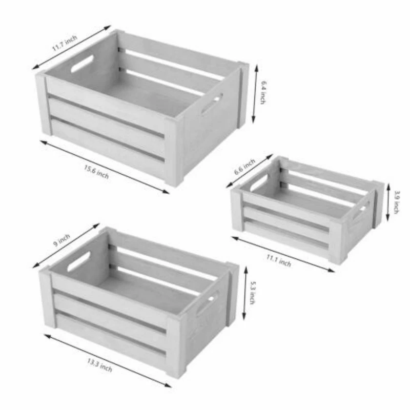 NEX™ Distressed Wood Storage Containers Display Risers Set