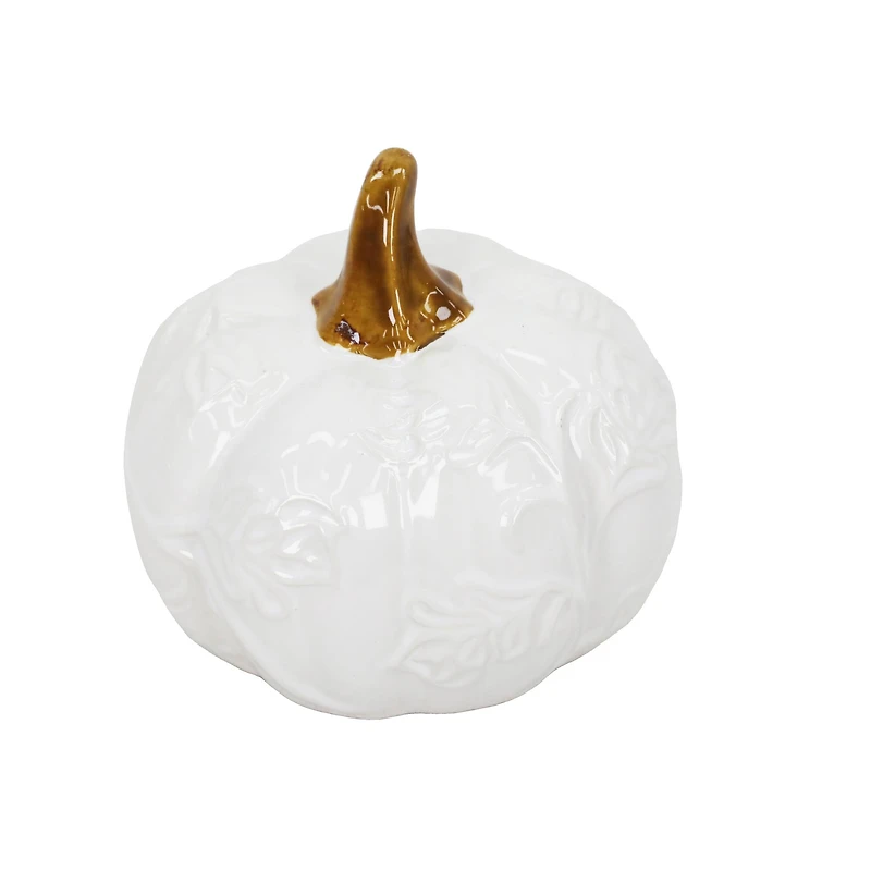 4" Floral Tabletop Ceramic Pumpkin by Ashland